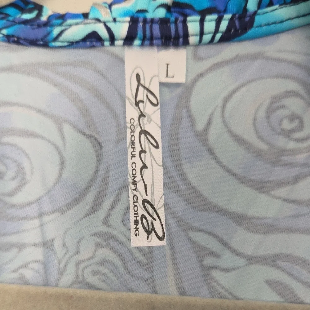 Lulu-B Blue Swirl Sleeveless Top - Picture 3 of 4